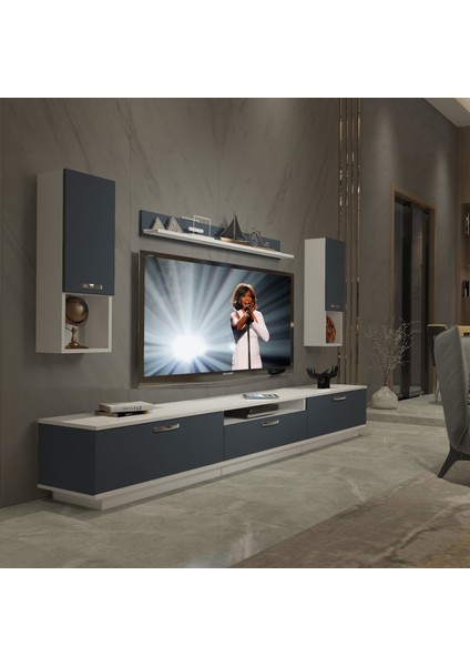Trendstyle 270DA Mdf Tv Ünitesi Tv Sehpası Beyaz Antrasit