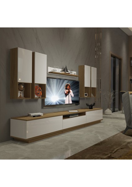 Trendstyle 8das Mdf Tv Ünitesi Tv Sehpası Pera Beyaz