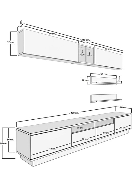 Trendstyle 5220S Mdf Tv Ünitesi Tv Sehpası Ceviz Siyah Mermer modelleri