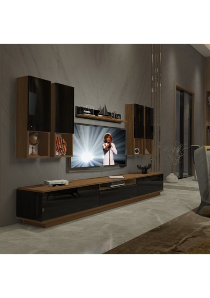Trendstyle 8das Slm Tv Ünitesi Tv Sehpası Ceviz Siyah