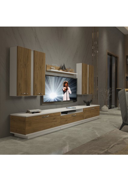 Trendstyle 8d Mdf Tv Ünitesi Tv Sehpası Beyaz Pera