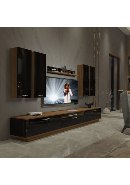 Trendstyle 8d Slm Tv Ünitesi Tv Sehpası Ceviz Siyah