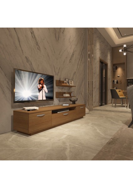 Trendstyle 4 Mdf Tv Ünitesi Tv Sehpası Naturel Ceviz