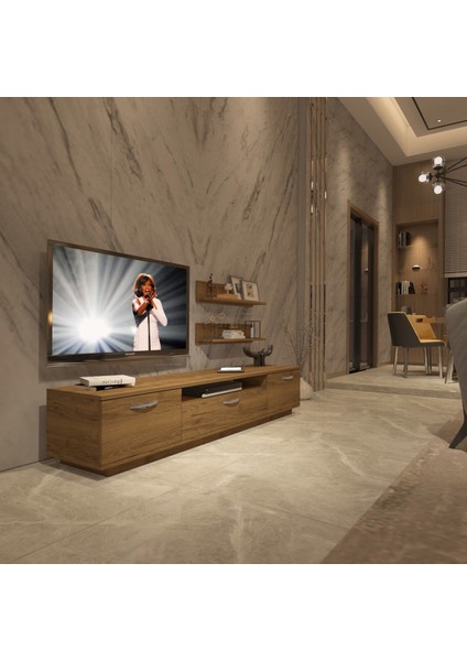 Trendstyle 4 Mdf Tv Ünitesi Tv Sehpası Naturel Pera