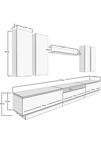 Trendstyle 8ds Mdf Tv Ünitesi Tv Sehpası Ceviz Siyah Mermer modelleri