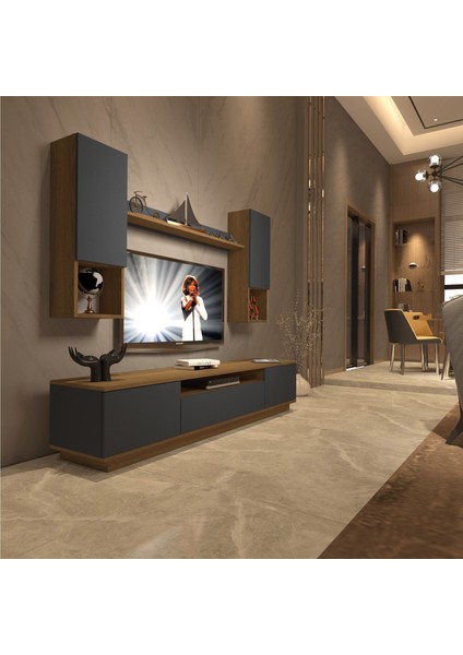 Trendstyle 5das Mdf Tv Ünitesi Tv Sehpası Pera Antrasit