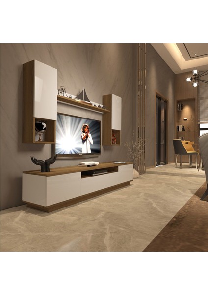 Trendstyle 5das Mdf Tv Ünitesi Tv Sehpası Pera Beyaz