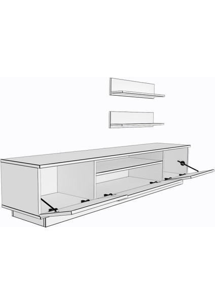 Trendstyle 4s Mdf Tv Ünitesi Tv Sehpası Ceviz Antrasit