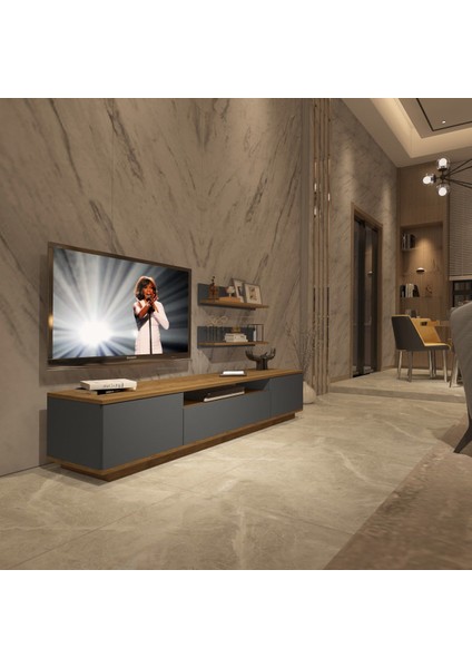 Trendstyle 4s Mdf Tv Ünitesi Tv Sehpası Pera Antrasit