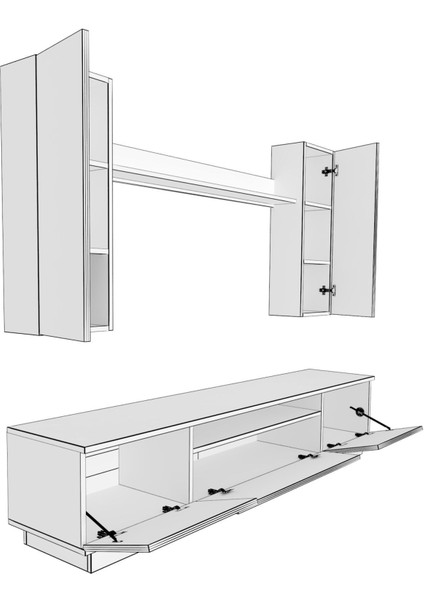 Trendstyle 5d Mdf Tv Ünitesi Tv Sehpası Naturel Ceviz fiyatları