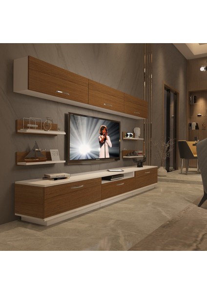 Trendstyle 8y Slm Tv Ünitesi Tv Sehpası Beyaz Ceviz
