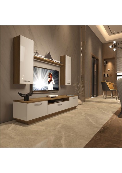 Trendstyle 5d Mdf Tv Ünitesi Tv Sehpası Pera Beyaz