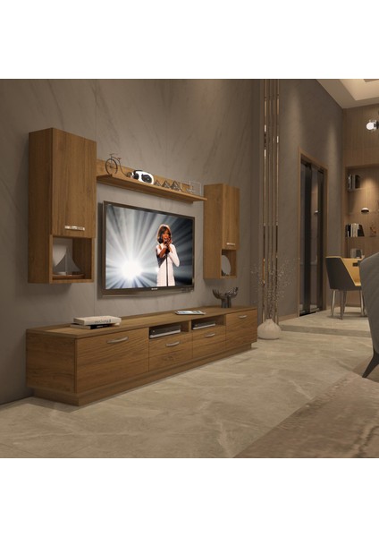 Trendstyle 5220DA Mdf Tv Ünitesi Tv Sehpası Naturel Pera