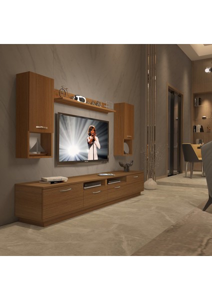 Trendstyle 5220DA Slm Tv Ünitesi Tv Sehpası Naturel Ceviz