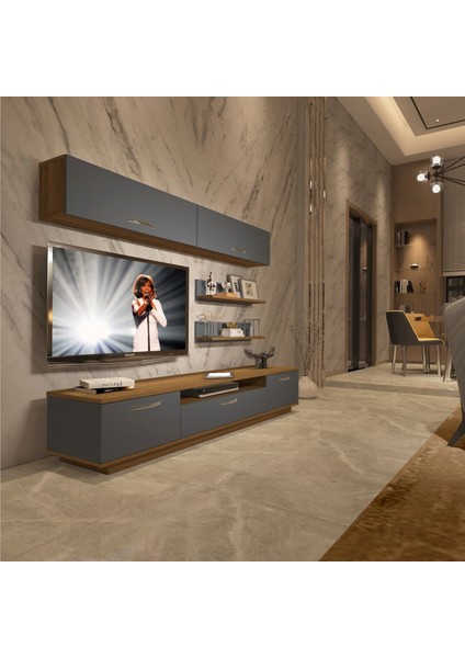 Trendstyle 5 Mdf Tv Ünitesi Tv Sehpası Pera Antrasit