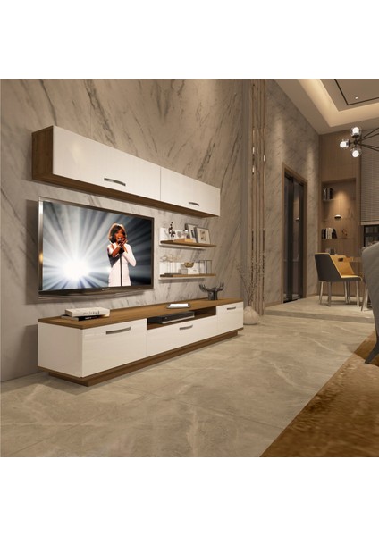 Trendstyle 5 Mdf Tv Ünitesi Tv Sehpası Pera Beyaz