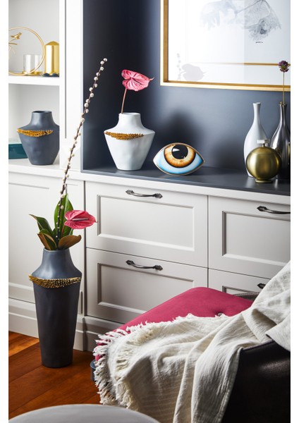 Valentin Beyaz Seramik Vazo