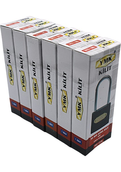 Ymk Kancalı Asma Kilit Uzun Gri 1 Paket ( 6 Adet ) 38 mm