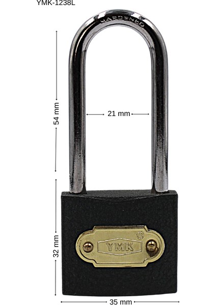 Ymk Kancalı Asma Kilit Uzun Gri 1 Paket ( 6 Adet ) 38 mm