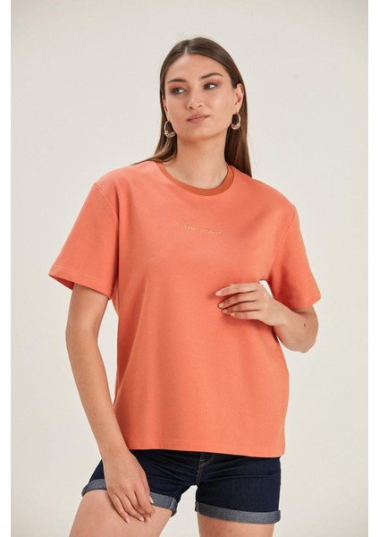 Oversize Fit Nakışlı T-Shirt (B22-38500)