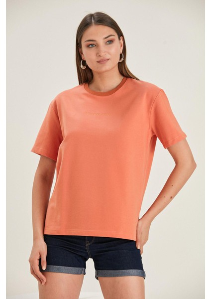 Oversize Fit Nakışlı T-Shirt (B22-38500)