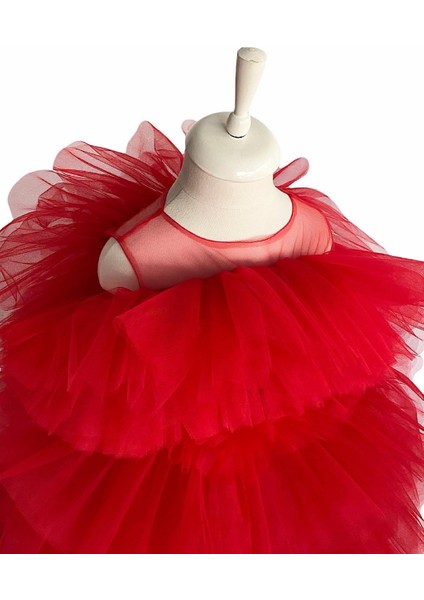 Red Crinoline Kırmızı Tütü Kız Çocuk Abiye, Özel Gün, Yılbaşı, Nedime, Christmas Dress fiyatları
