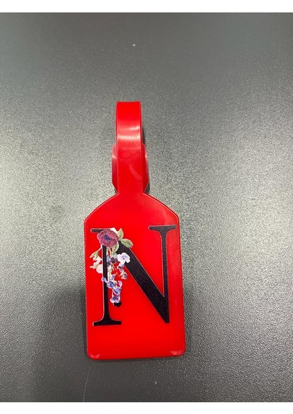 N Harf Kırmızı Bavul Etiketi,valiz Etiketi,kartlık,isimlik,bagaj Etiketi