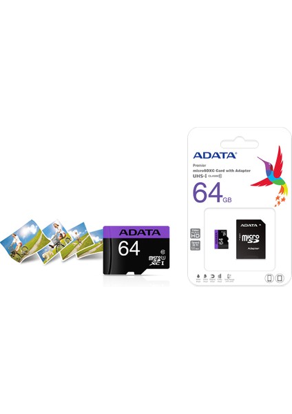 Premier 64GB 80MB/s microSDXC UHS-I Hafıza Kartı + Adaptör AUSDX64GUICL10-RA1