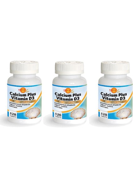 Calcium Plus Vitamin D3 120 Tablet | 3 Kutu