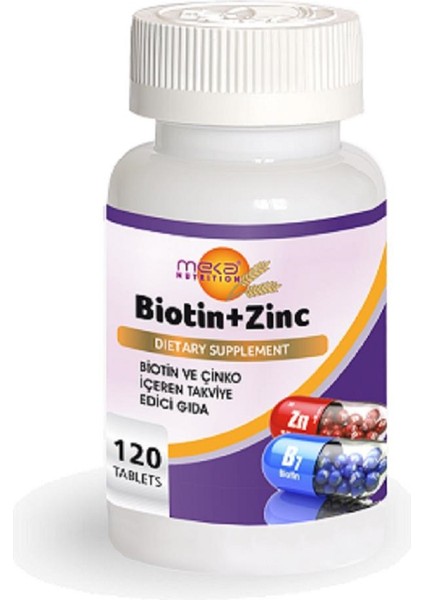 Biotin + Zinc (Çinko) 120 Tablet