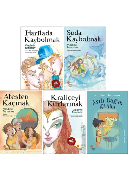 Vladimir Tumanov 5 Kitap Set - Haritada Kaybolmak - Suda Kaybolmak - Kraliçeyi Kurtarmak - Ateşten Kaçmak - Asılı Dağ