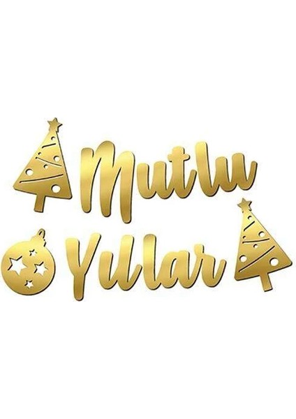 Mutlu Yıllar Gold Kaligrafi Banner