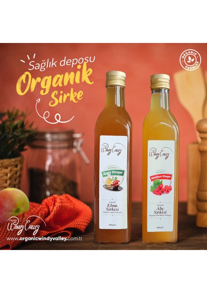 Organic Windy Valley Organik Alıç Sirkesi Katkısız Doğal Fermente (500ml)