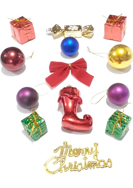 Funworld Yılbaşı Yeni Yıl Süsü Çam Ağacı Süs Karışık 13'lü