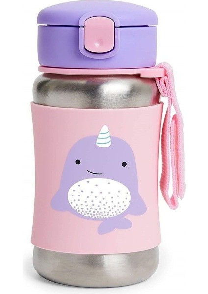 Pipetli Paslanmaz Çelik Suluk 350ML Narwhal