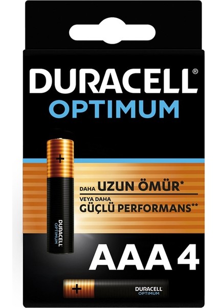 Duracell Optimum AAA Alkalin İnce Pil 4'lü Blister