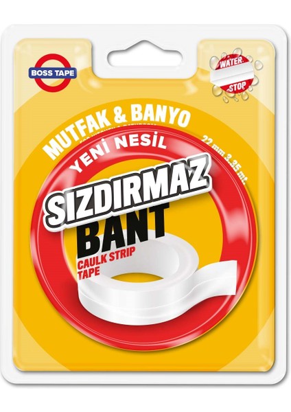 Duşakabin Mutfak Lavabo Sızdırmaz Bant Su Geçirmez Kenar Bandı En:22mm Boy:3,35mt Gerçek Pvc
