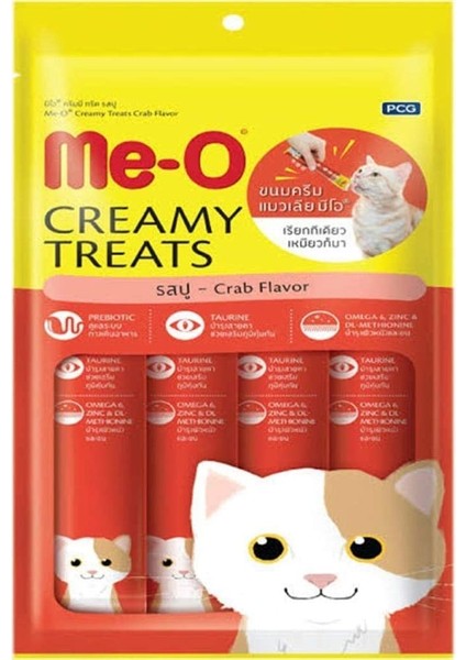 Me-O Creamy Treats Yengeçli Kedi Ödül Maması 15 gr x 4