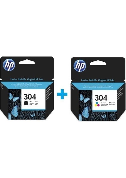 304 Siyah N9K06AE + Hp 304 Renkli N9K05AE Avantaj Kartuş Seti