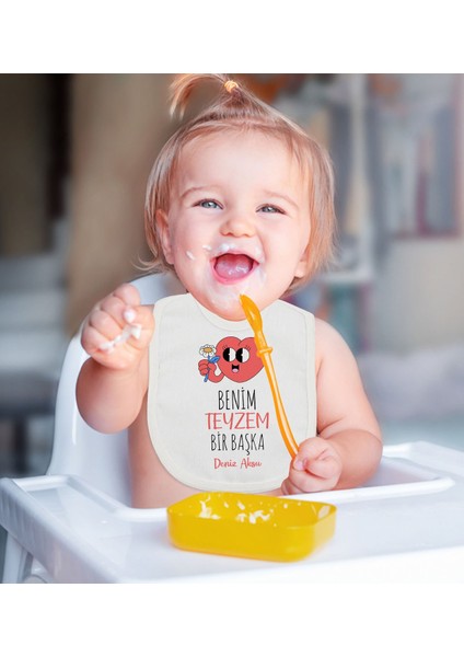 Kids Kişiye Özel Teyzem Bir Başka Tasarımlı 2’li Beyaz Mama Önlüğü-1 modelleri