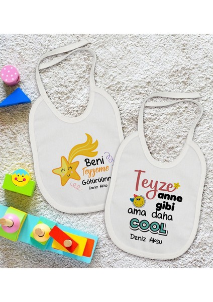 Kids Kişiye Özel Teyze Tasarımlı 2’li Beyaz Mama Önlüğü-1 fiyatları