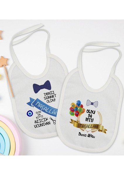 Kids Kişiye Özel Sünnet Tasarımlı 2’li Beyaz Mama Önlüğü-2