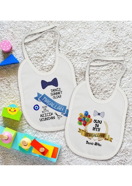 Kids Kişiye Özel Sünnet Tasarımlı 2’li Beyaz Mama Önlüğü-2 fiyatları