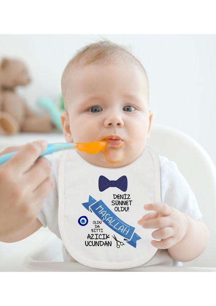 Kids Kişiye Özel Sünnet Tasarımlı 2’li Beyaz Mama Önlüğü-2 modelleri