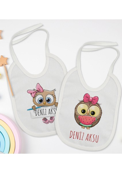 Kids Kişiye Özel Isimli 2’li Beyaz Mama Önlüğü-18