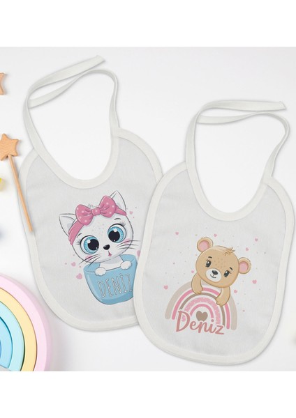 Kids Kişiye Özel Isimli 2’li Beyaz Mama Önlüğü-2