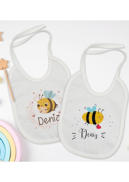 Kids Kişiye Özel Isimli 2’li Beyaz Mama Önlüğü-7