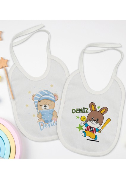 Kids Kişiye Özel Isimli 2’li Beyaz Mama Önlüğü-3