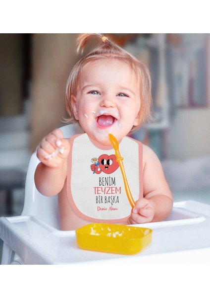 Kids Kişiye Özel Teyzem Bir Başka Tasarımlı 2’li Pembe Mama Önlüğü-1 modelleri