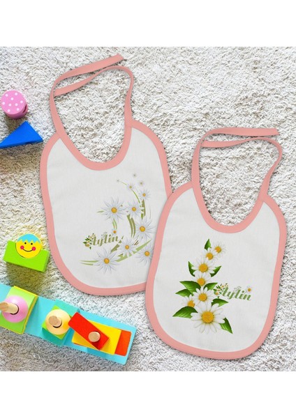Kids Kişiye Özel Papatya Temalı 2’li Pembe Mama Önlüğü-1 fiyatları